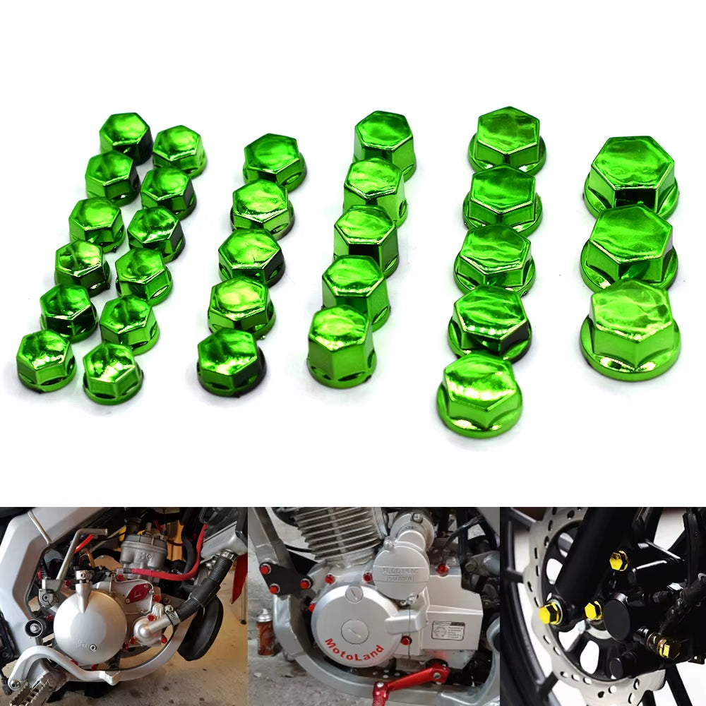 Universal 30PCS Motorcycle Modeling Plating Nut Decorative Screw Cap for KAWASAKI Z250 Z300 Z650 Z750 Z800 Z900 Z1000 ER-6F ER6N